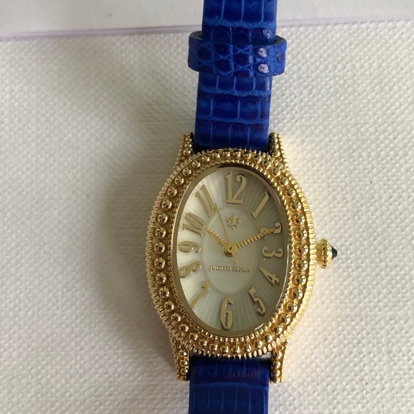 Judith Ripka 14 Gold & Cobalt Blue Lizard Watch - Picture 8 of 8